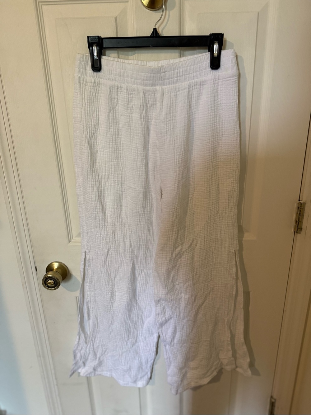 Shade & Shore White Gauze Wide-Leg Pull-On Pants